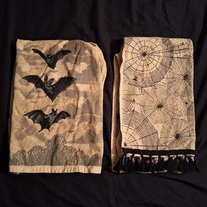 Joanns Spider Web and Bat Kitchen Towels Halloween New